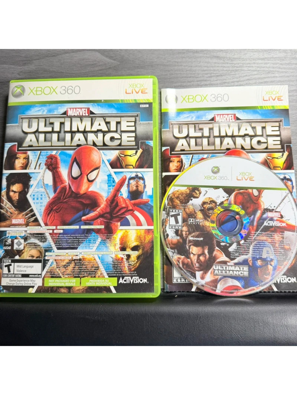 Marvel Ultimate Alliance Bundle Edition Xbox 360 Disc Case Manual Activision